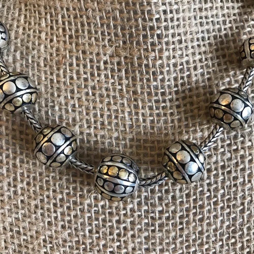 BRIGHTON TEMPLE BEAD 2 Tones Silver Gold NECKLACE - Picture 3 of 7